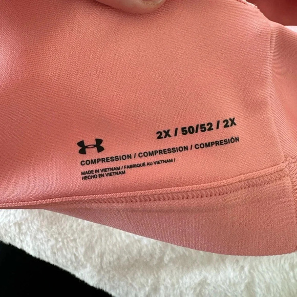 Under Armour Mid Stamp pink Medium Impact sports Bra Racer Back Sz 2X - Picture 5 of 5